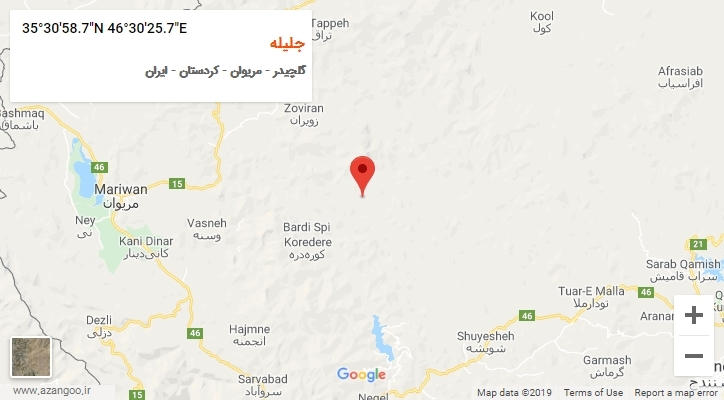 روستای جلیله بر روی نقشه