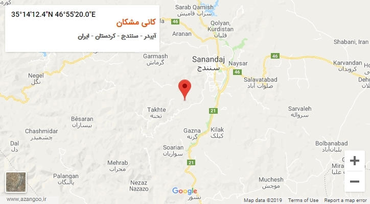 روستای کانی مشکان بر روی نقشه
