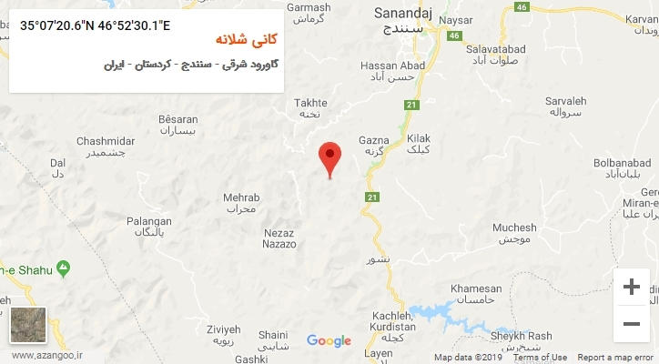 روستای کانی شلانه بر روی نقشه