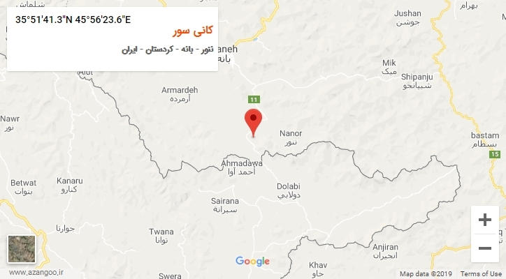 روستای کانی سور بر روی نقشه