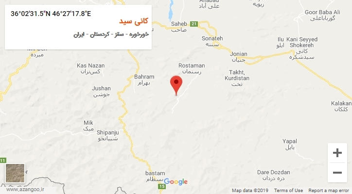 روستای کانی سید بر روی نقشه