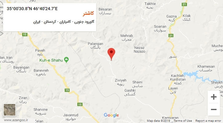 روستای کاشتر بر روی نقشه