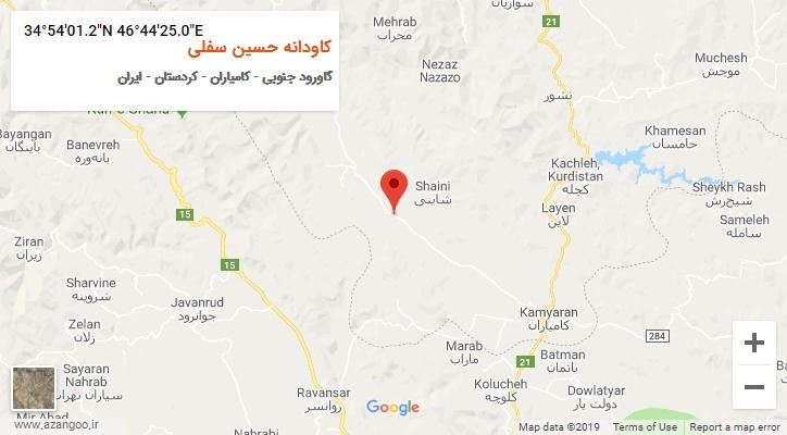روستای کاودانه حسین سفلی بر روی نقشه