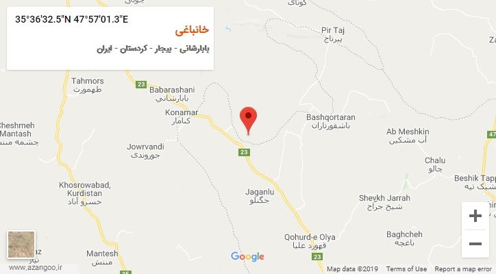 روستای خانباغی بر روی نقشه