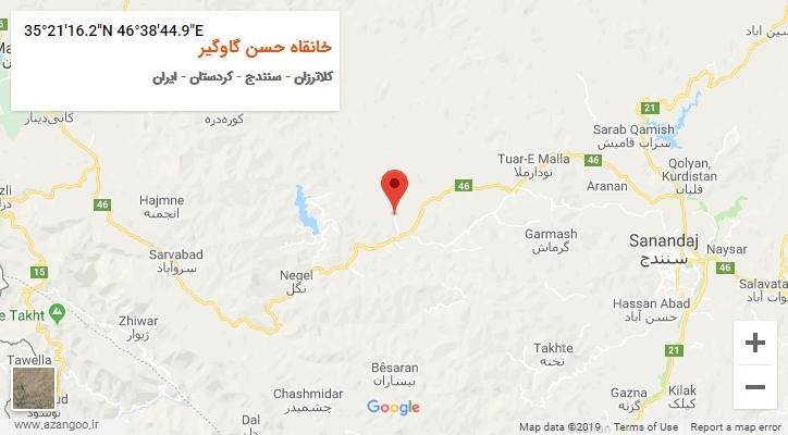 روستای خانقاه حسن گاوگیر بر روی نقشه
