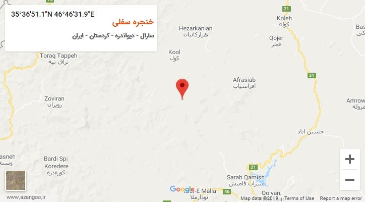 روستای خنجره سفلی بر روی نقشه