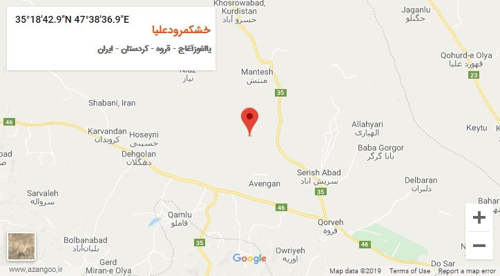 روستای خشکمرودعلیا بر روی نقشه