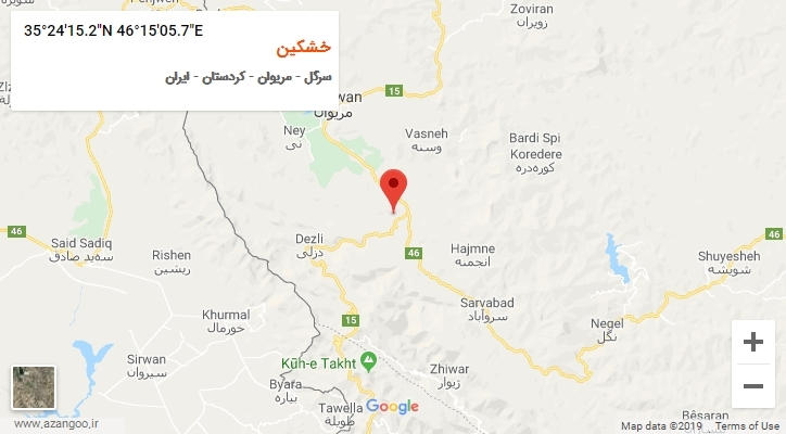 روستای خشکین بر روی نقشه