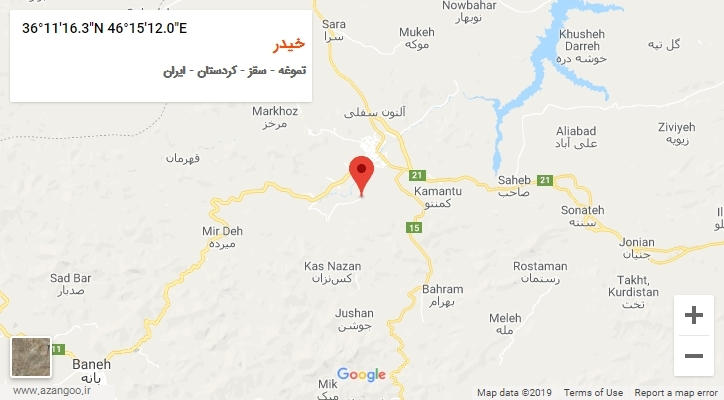 روستای خیدر بر روی نقشه