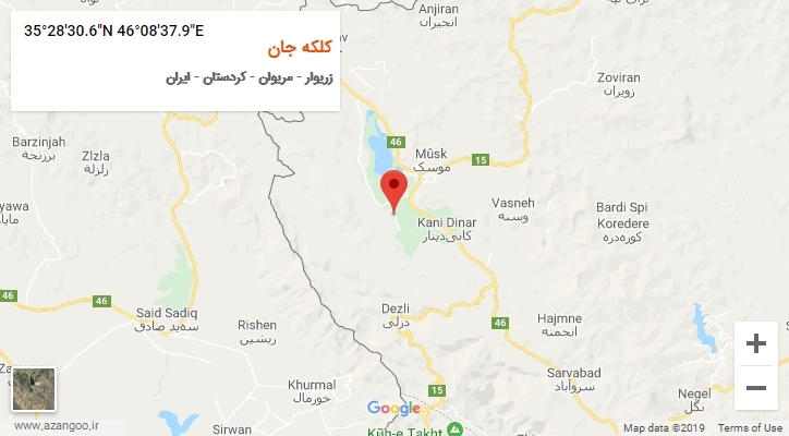 روستای کلکه جان بر روی نقشه