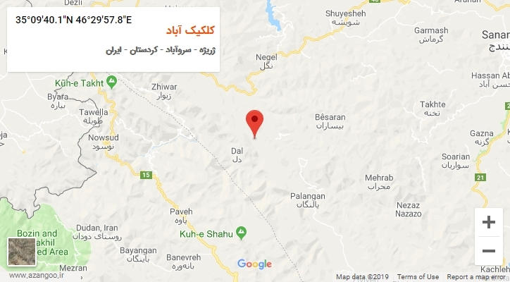روستای کلکیک آباد بر روی نقشه