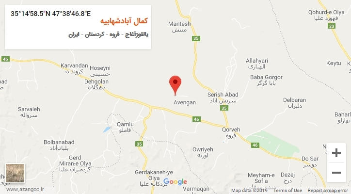 روستای کمال آبادشهابیه بر روی نقشه