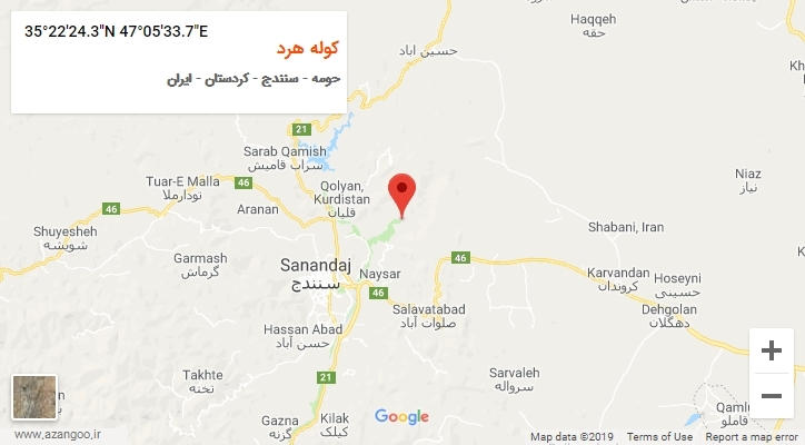 روستای کوله هرد بر روی نقشه