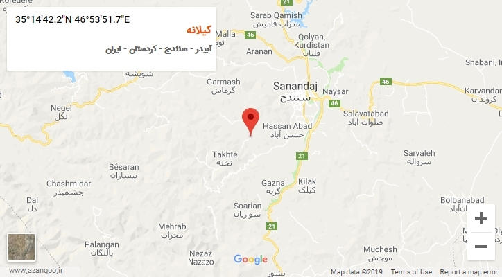 روستای کیلانه بر روی نقشه