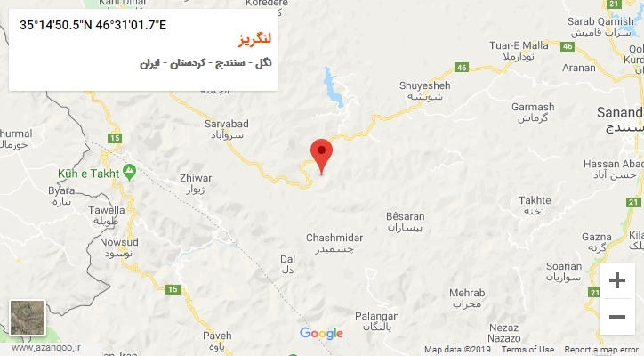 روستای لنگریز بر روی نقشه