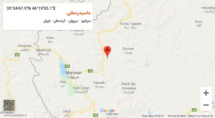 روستای ماسیدرسفلی بر روی نقشه