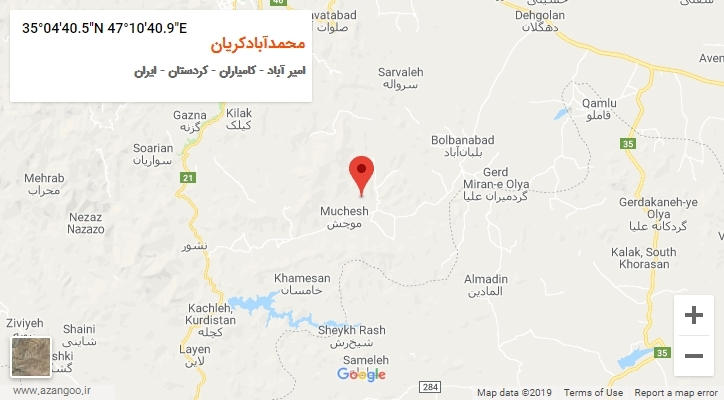 روستای محمدآبادکریان بر روی نقشه