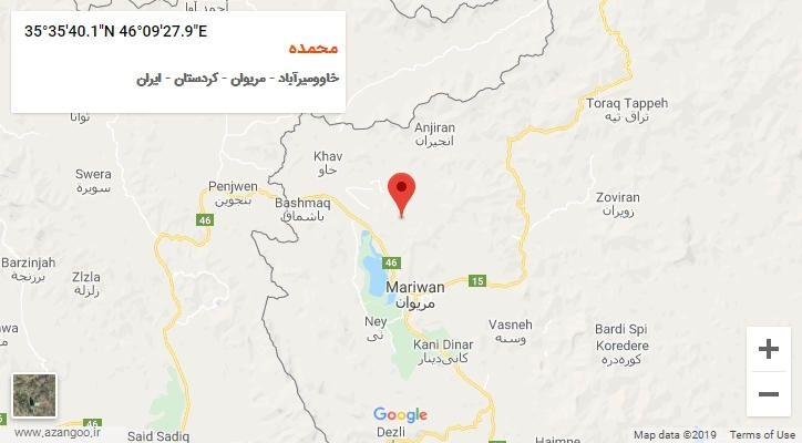 روستای محمده بر روی نقشه