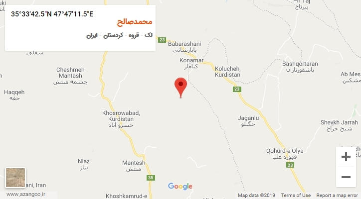 روستای محمدصالح بر روی نقشه