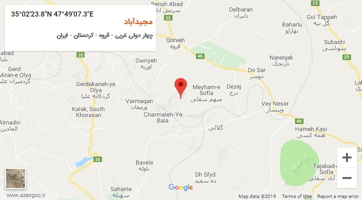 روستای مجیدآباد بر روی نقشه