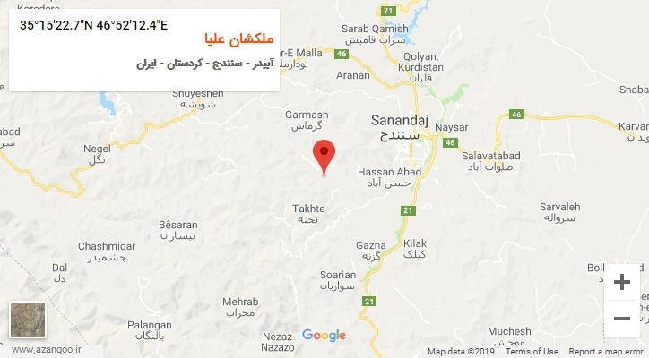 روستای ملکشان علیا بر روی نقشه