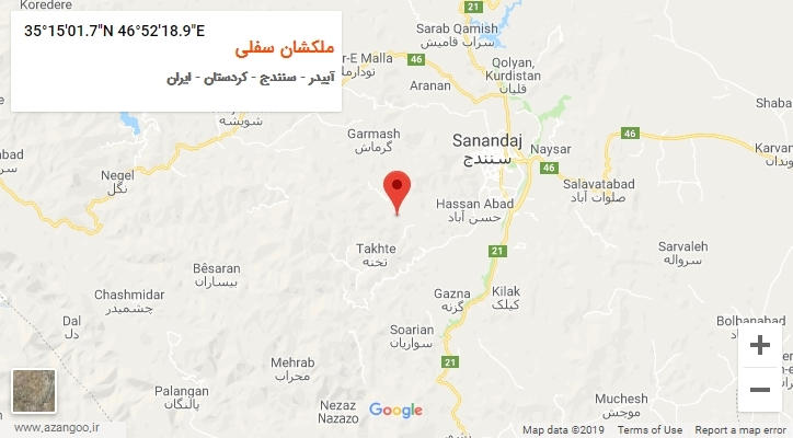 روستای ملکشان سفلی بر روی نقشه