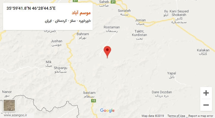 روستای موسم آباد بر روی نقشه