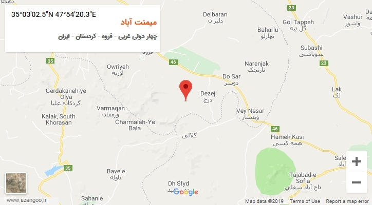روستای میمنت آباد بر روی نقشه
