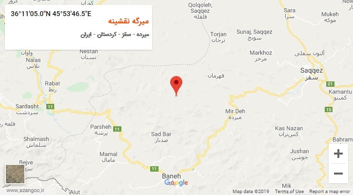 روستای میرگه نقشینه بر روی نقشه