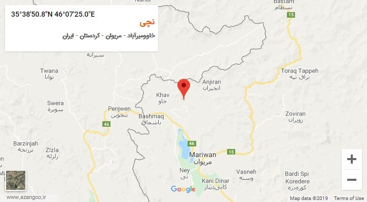 روستای نچی بر روی نقشه
