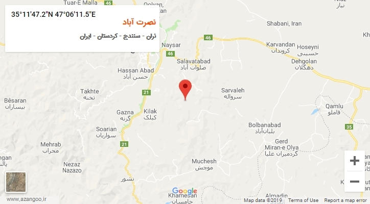 روستای نصرت آباد بر روی نقشه