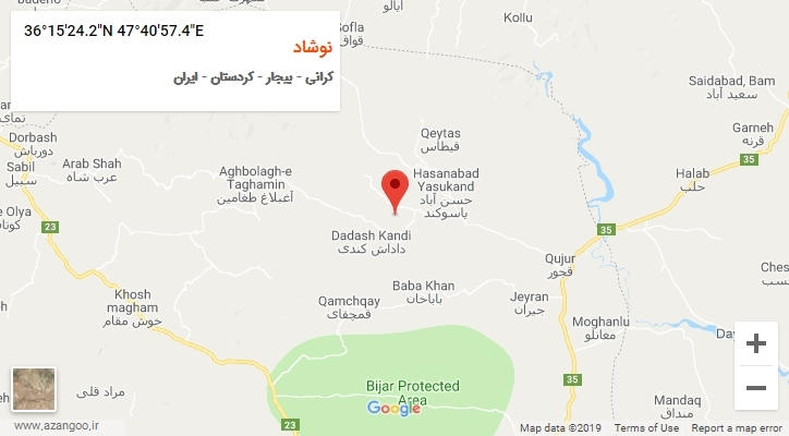 روستای نوشاد بر روی نقشه