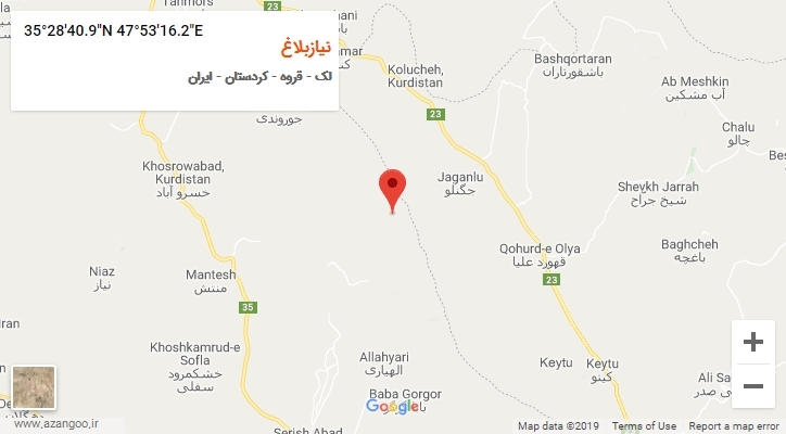 روستای نیازبلاغ بر روی نقشه