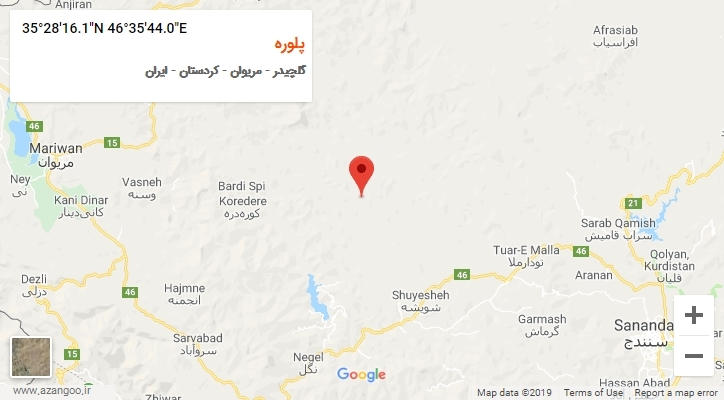 روستای پلوره بر روی نقشه