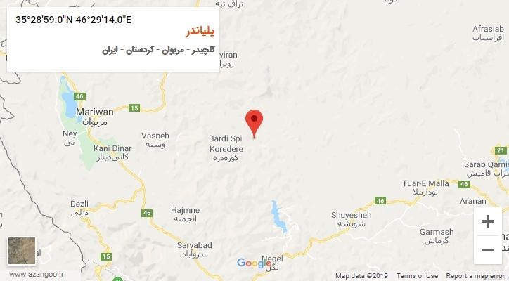 روستای پلیاندر بر روی نقشه