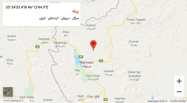 روستای پیله بر روی نقشه