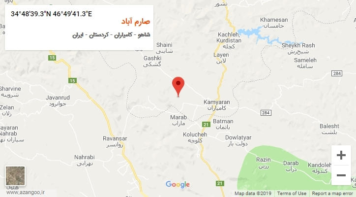 روستای صارم آباد بر روی نقشه