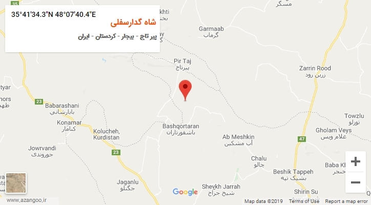 روستای شاه گدارسفلی بر روی نقشه