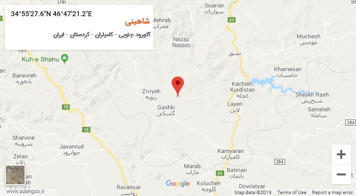 روستای شاهینی بر روی نقشه