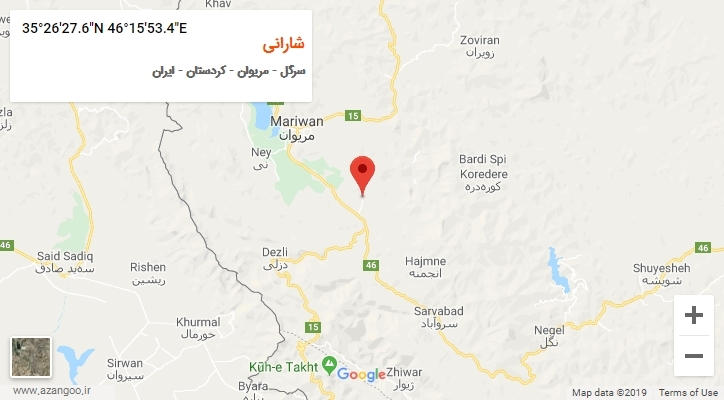 روستای شارانی بر روی نقشه