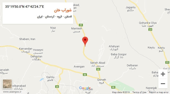 روستای شورآب خان بر روی نقشه