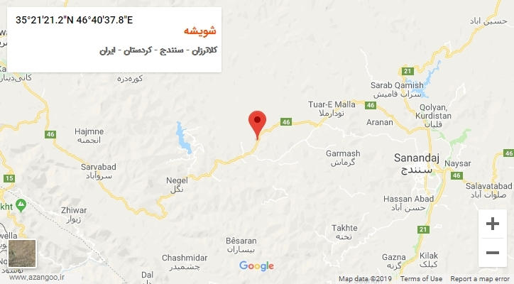 روستای شویشه بر روی نقشه