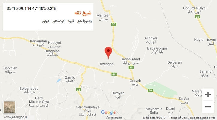 روستای شیخ تقه بر روی نقشه