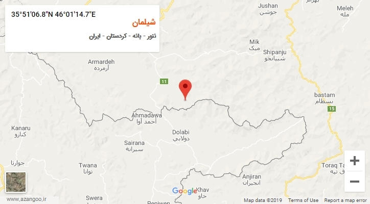 روستای شیلمان بر روی نقشه