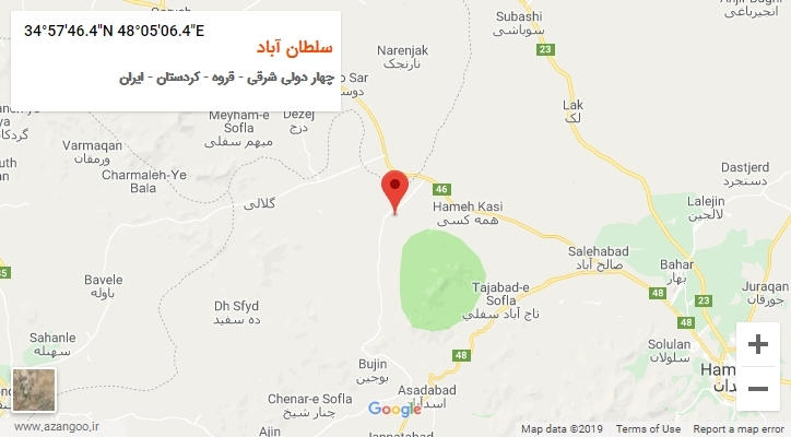 روستای سلطان آباد بر روی نقشه