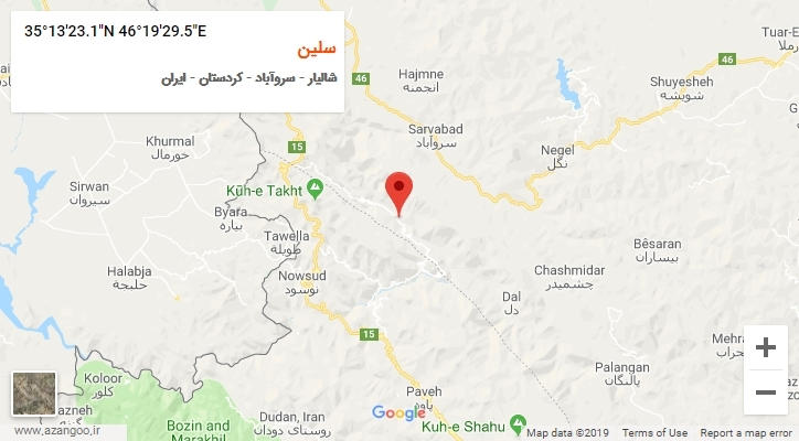 روستای سلین بر روی نقشه