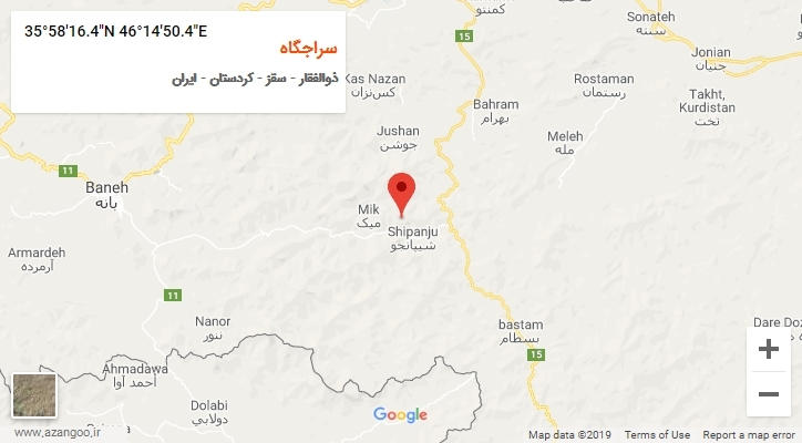 روستای سراجگاه بر روی نقشه