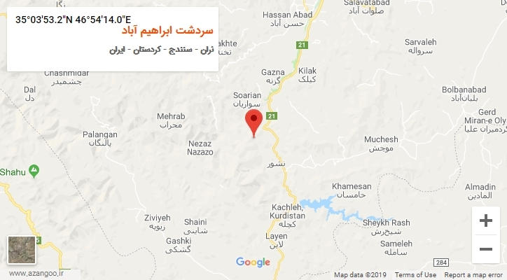 روستای سردشت ابراهیم آباد بر روی نقشه