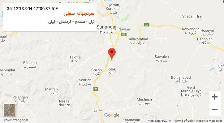 روستای سرنجیانه سفلی بر روی نقشه