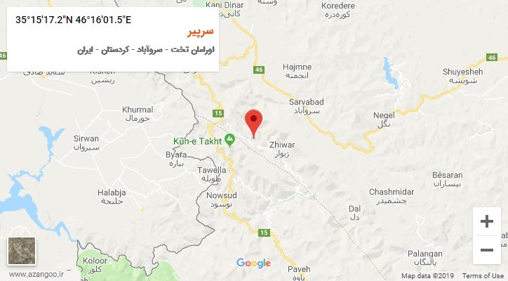 روستای سرپیر بر روی نقشه